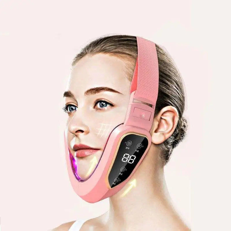 Facial Lifting Device LED Photon Therapy Facial Slimming Vibration Massager Facial Heated Double Chin V Face Vibration Massager