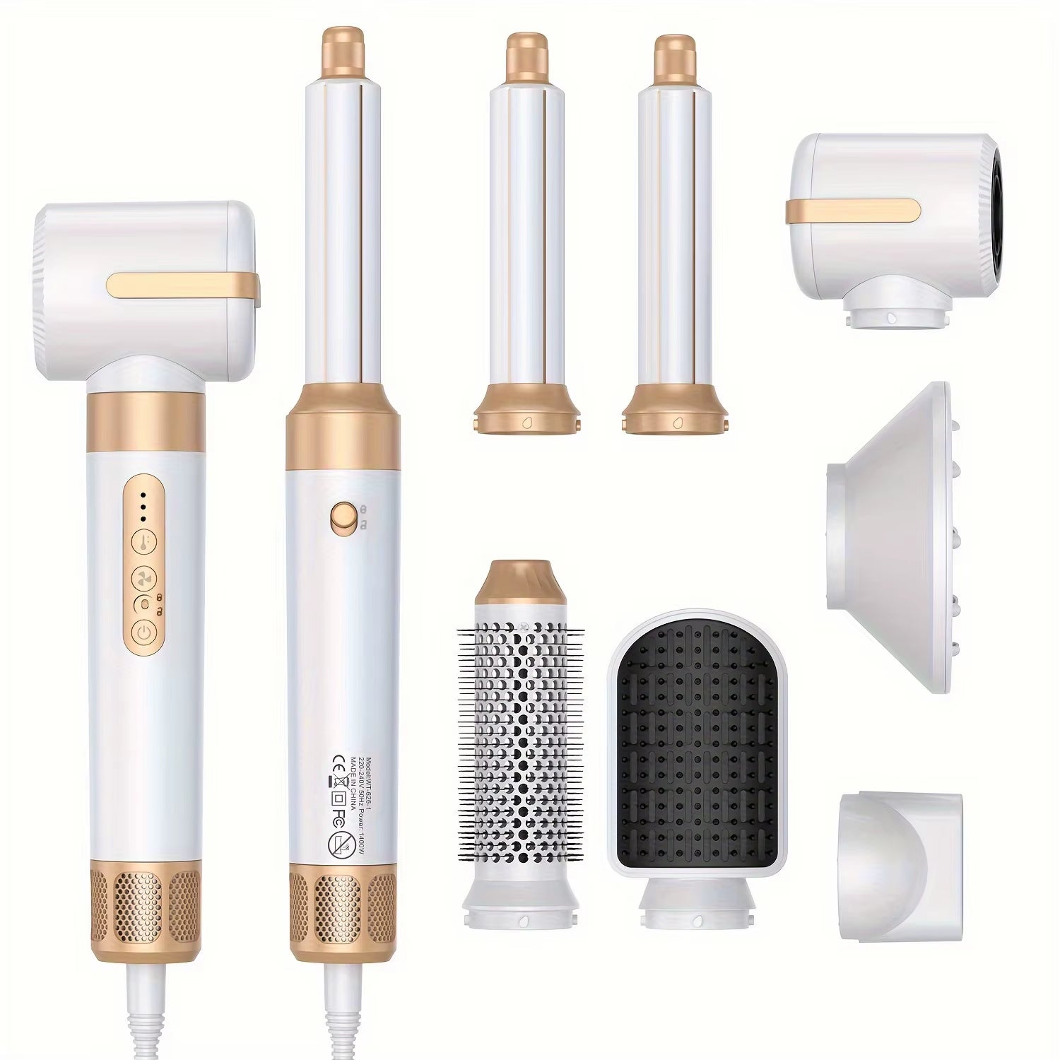 7 in 1 Hair Dryer Brush Brushless High Speed Hair Dryer with Diffuser Ionic Blow Dryer Hot Air Styling Comb Auto Hair Curler